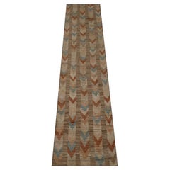 Afghanistan Moroccan Runner Rug - Wool Blue Ivory Orange - 98504