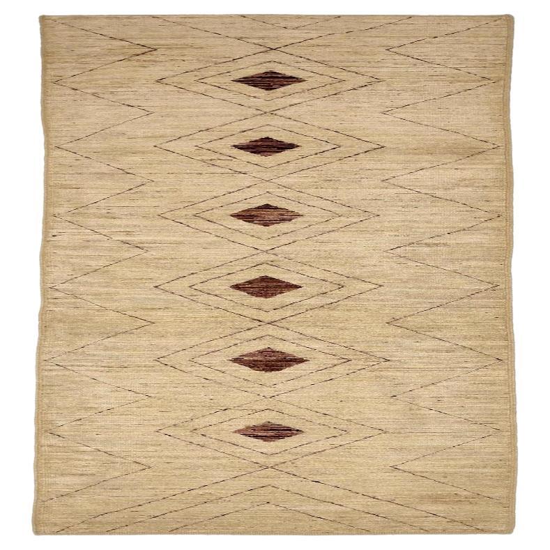 Tappeto Afghanistan Moroccan Runner - Design Lana Marrone Avorio - 90467