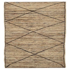 Afghanistan Moroccan Runner Rug - Wool Brown Ivory Design - 90471