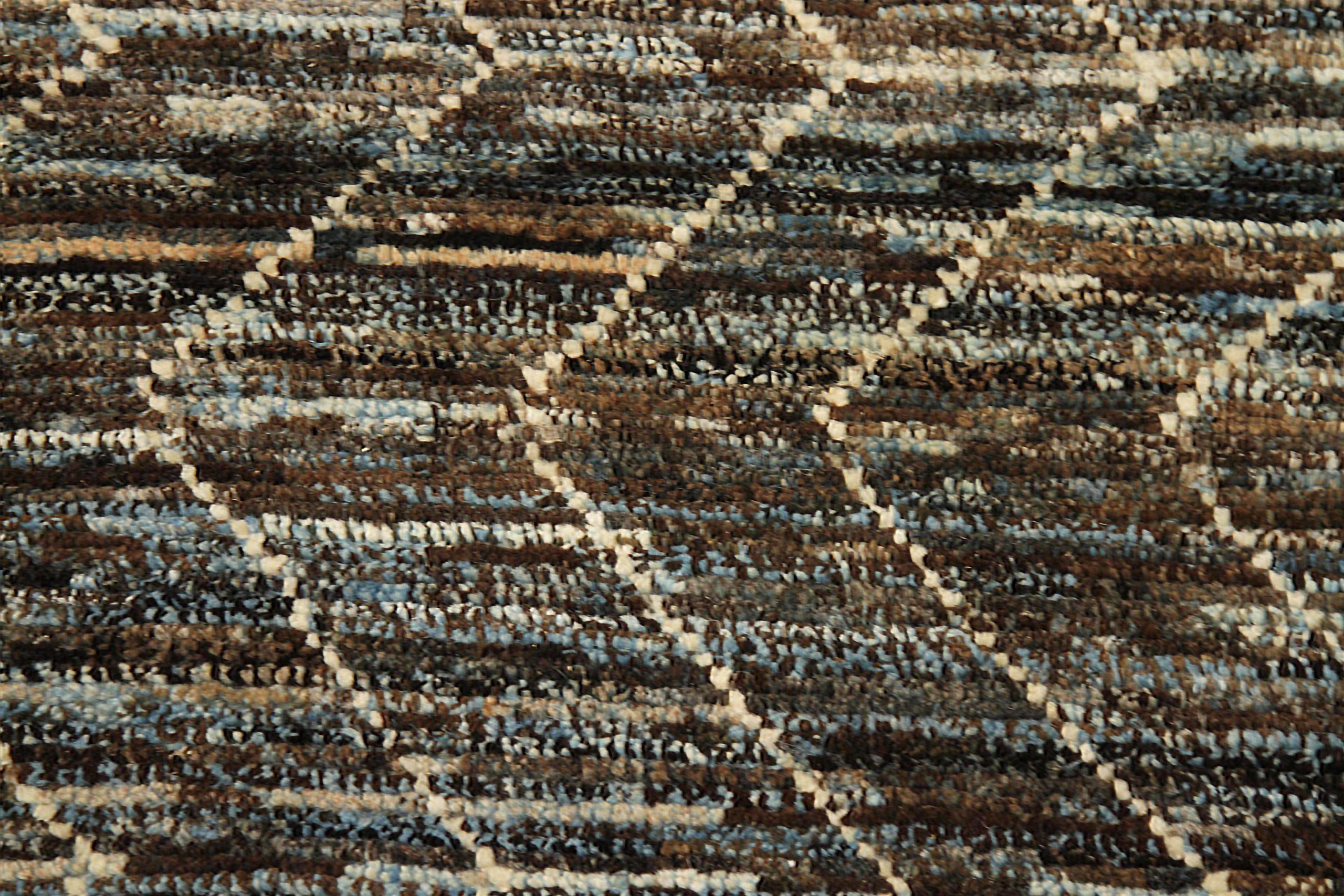 Afghano Tappeto Afghanistan Moroccan Runner - Design Lana Marrone Avorio - 90481 in vendita