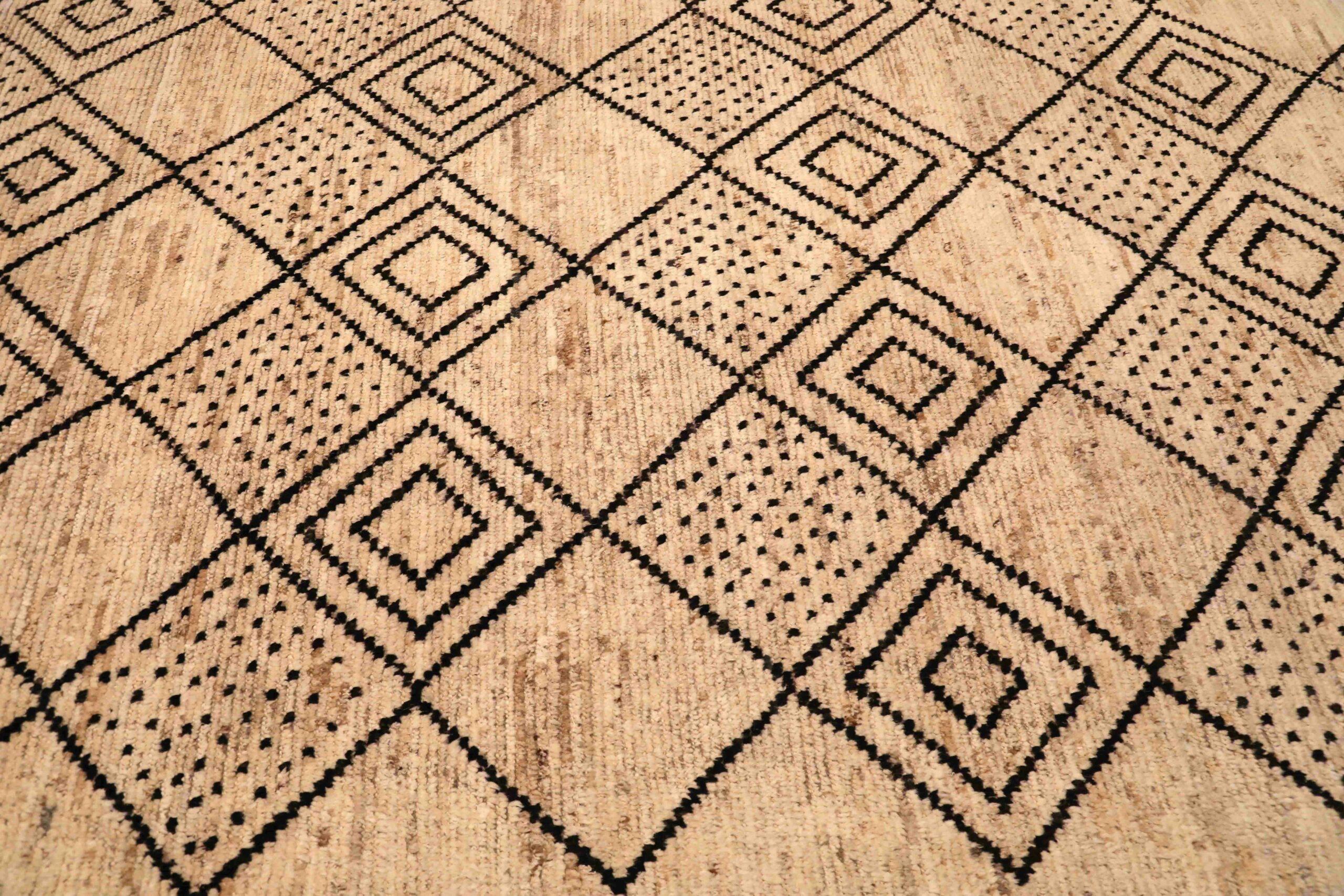 Tappeto Afghanistan Moroccan Runner - Design Lana Marrone Avorio - 96353 In condizioni ottime in vendita a Dallas, TX