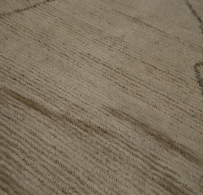 Tribale Tappeto Afghanistan Moroccan Runner - Design Lana Marrone Avorio - 98496 in vendita