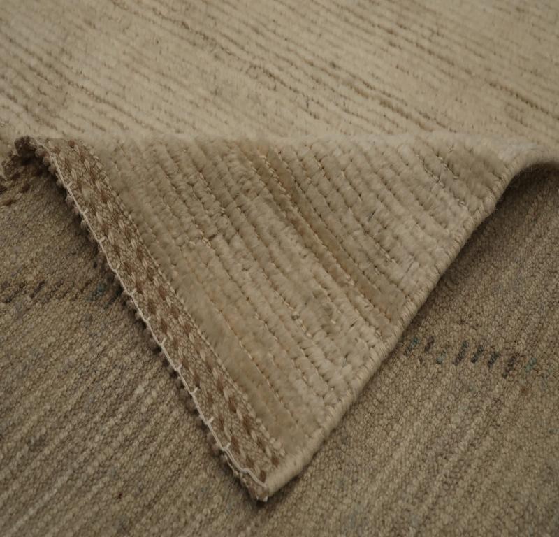 Afghano Tappeto Afghanistan Moroccan Runner - Design Lana Marrone Avorio - 98496 in vendita