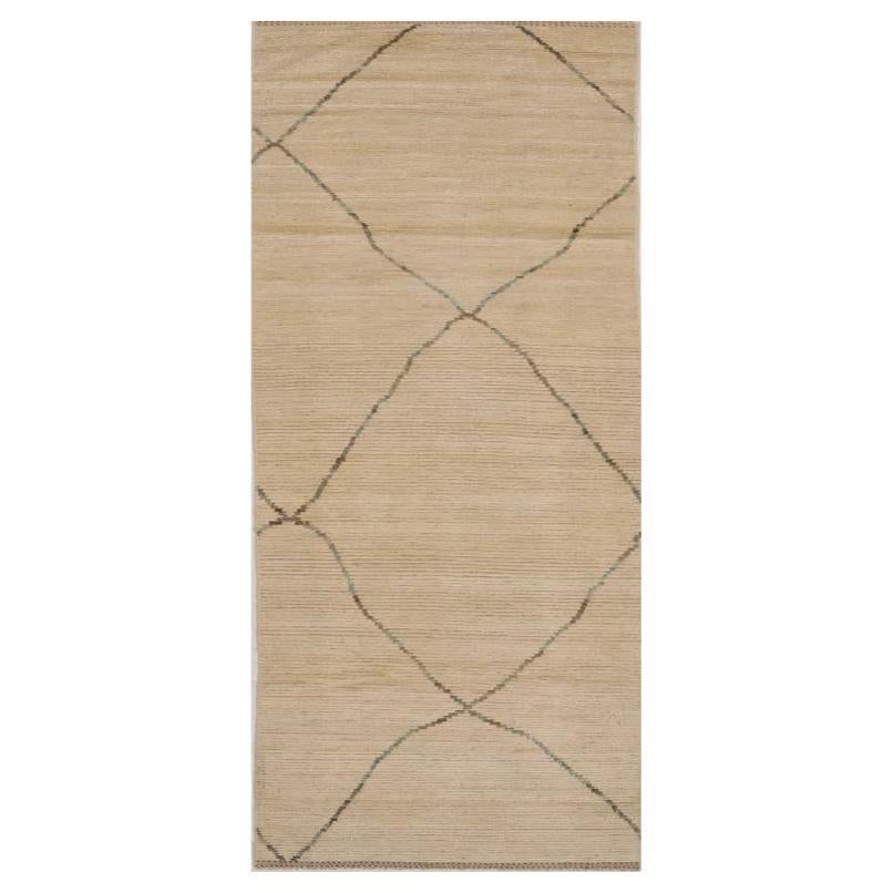 Tappeto Afghanistan Moroccan Runner - Design Lana Marrone Avorio - 98497