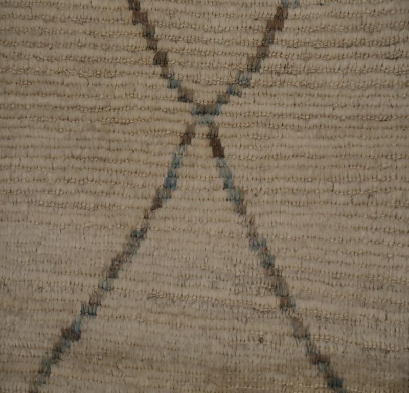 Annodato a mano Tappeto Afghanistan Moroccan Runner - Design Lana Marrone Avorio - 98502 in vendita