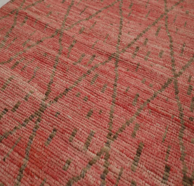 Alfombra Corredera Marroquí Afganistán - Lana Marrón Rosa Rojo Diseño - 98499 Tribal en venta
