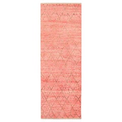Afghanistan Moroccan Runner Rug - Wool Brown Pink Red Design - 98501