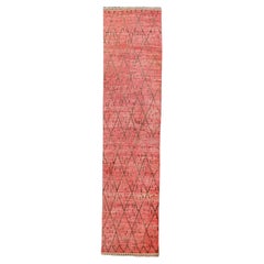 Tappeto Afghanistan Moroccan Runner - Lana Marrone Rosa Rosso Design - 98501