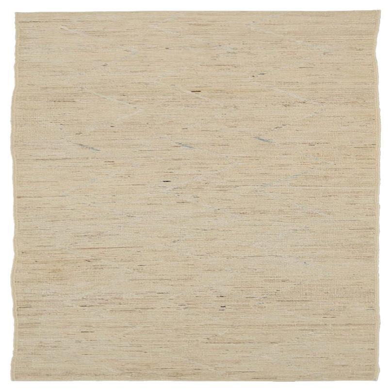 Marokkanischer Afghanistan-Läufer aus Wolle – elfenbeinfarbenes Design – 90454