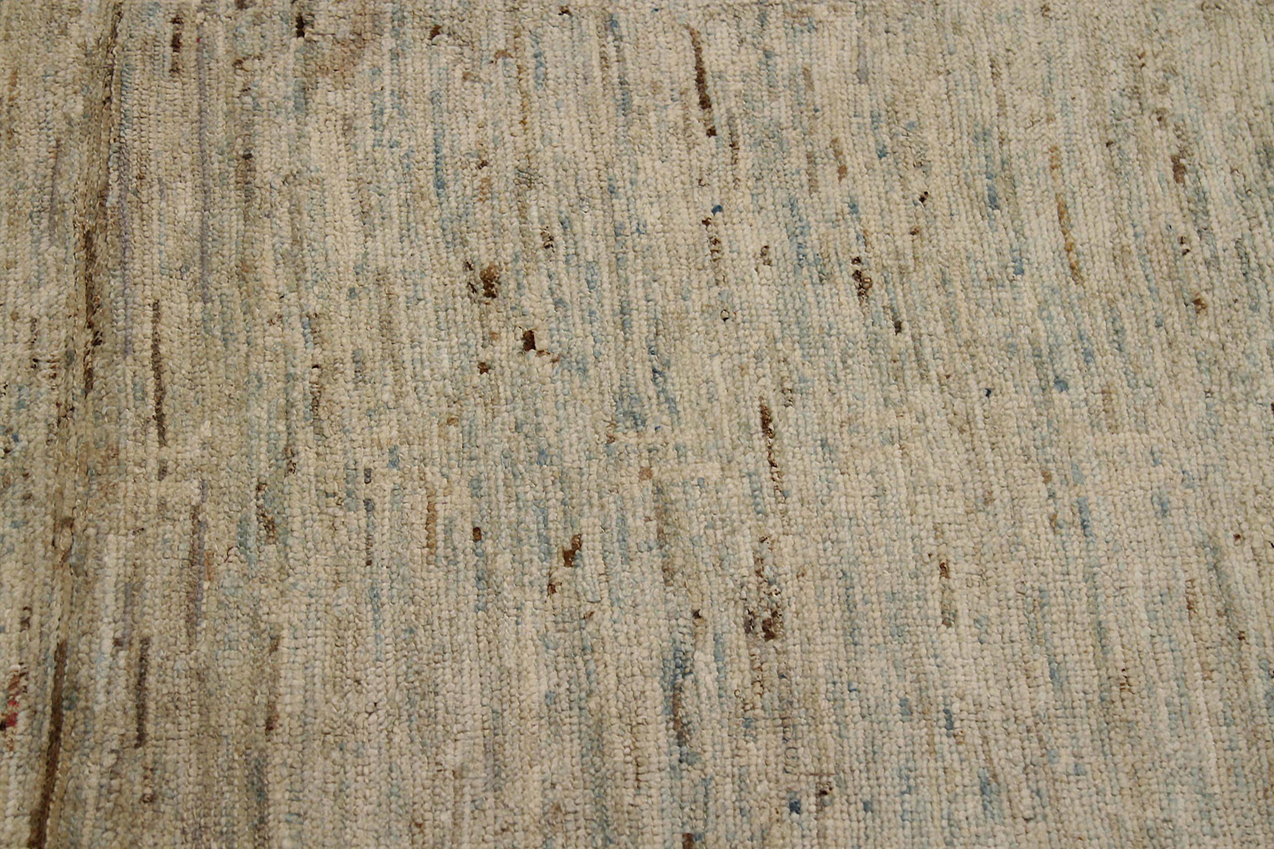 Marokkanischer Afghanistan-Läufer aus Wolle – elfenbeinfarbenes Design – 90547 (Stammeskunst) im Angebot