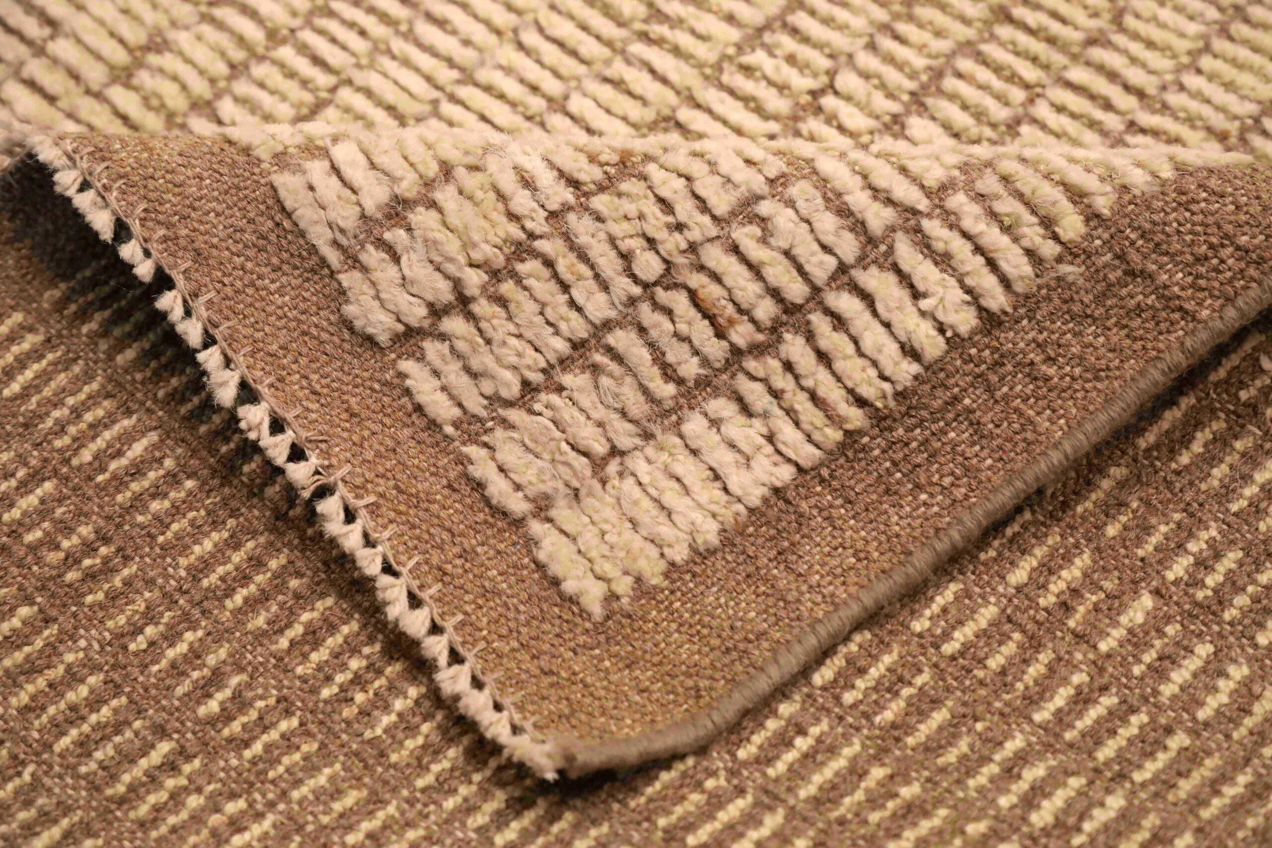 Marokkanischer Afghanistan-Läufer aus Wolle – elfenbeinfarbenes Design – 96370 im Zustand „Hervorragend“ im Angebot in Dallas, TX