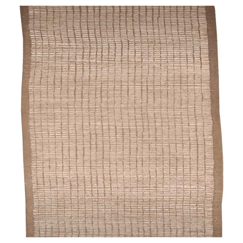 Marokkanischer Afghanistan-Läufer aus Wolle – elfenbeinfarbenes Design – 96370