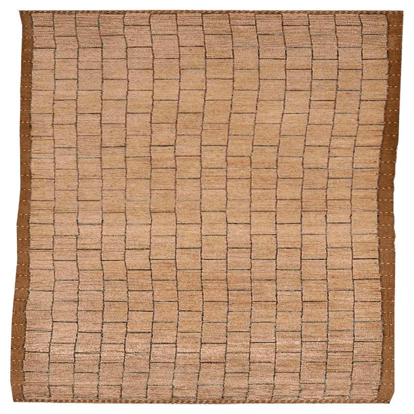 Marokkanischer Afghanistan-Läufer - Wolle Elfenbein Taupe Design - 96358