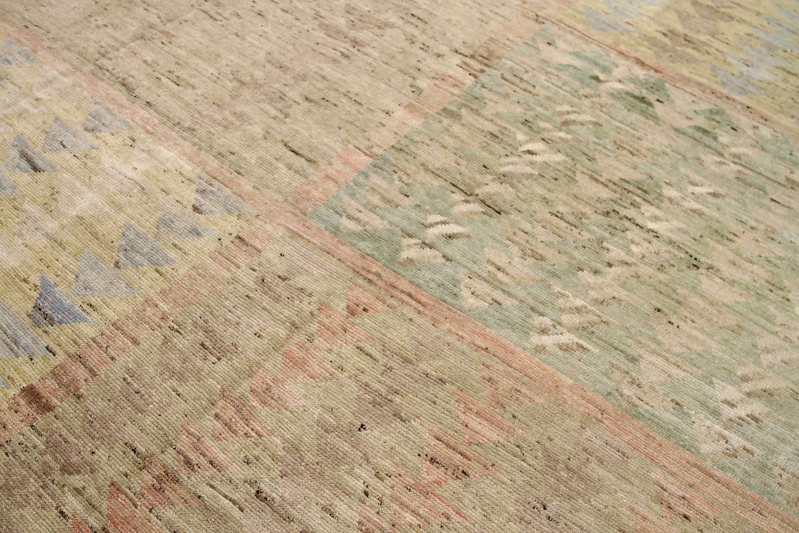 Tappeto marocchino dell'Afghanistan, circa 1990 - Lana, blu, verde, rosa, giallo - 92287 In condizioni ottime in vendita a Dallas, TX