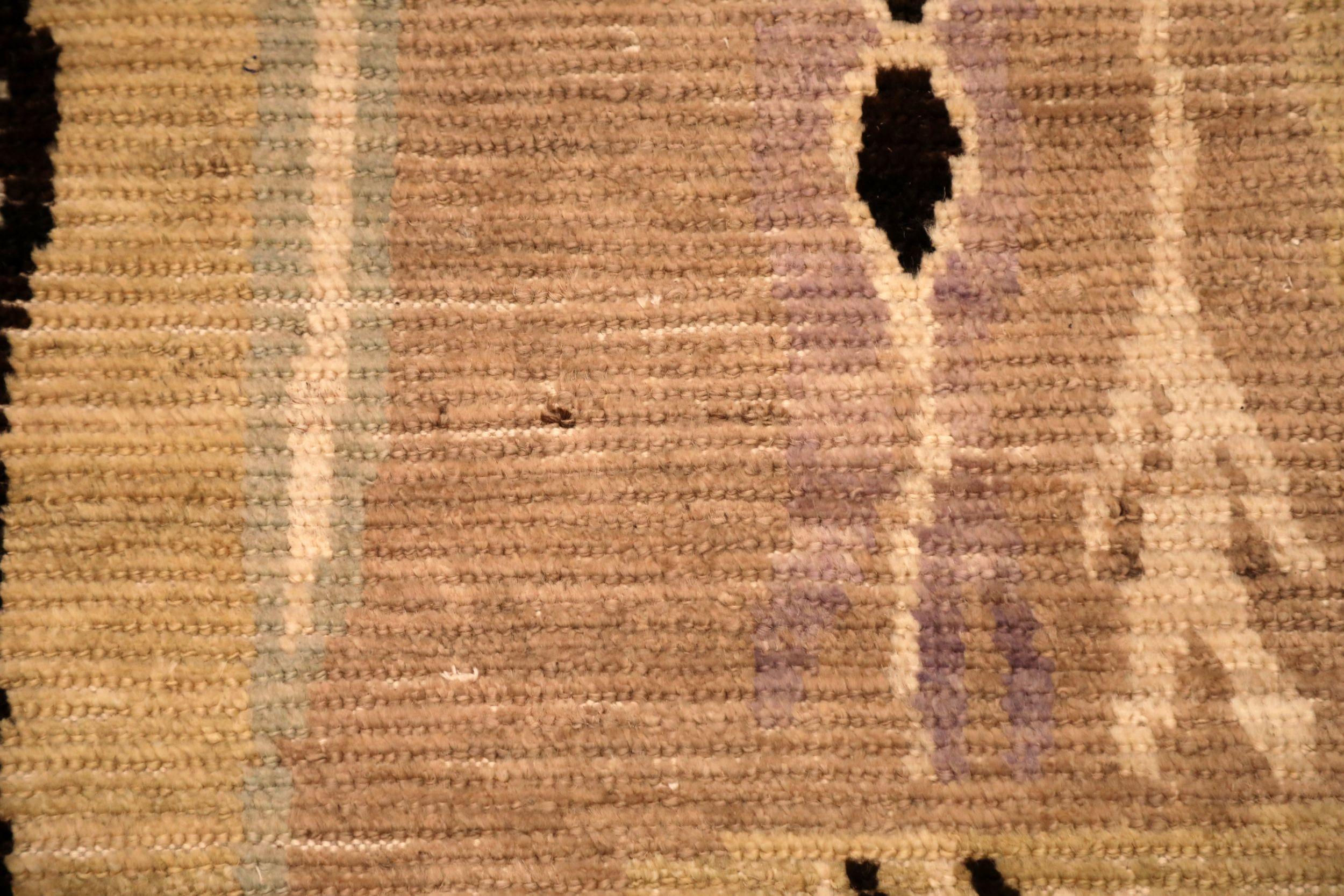 Afghano Tappeto Afghanistan Moroccan Small - Lana Nero Marrone Purpel - 93881 in vendita