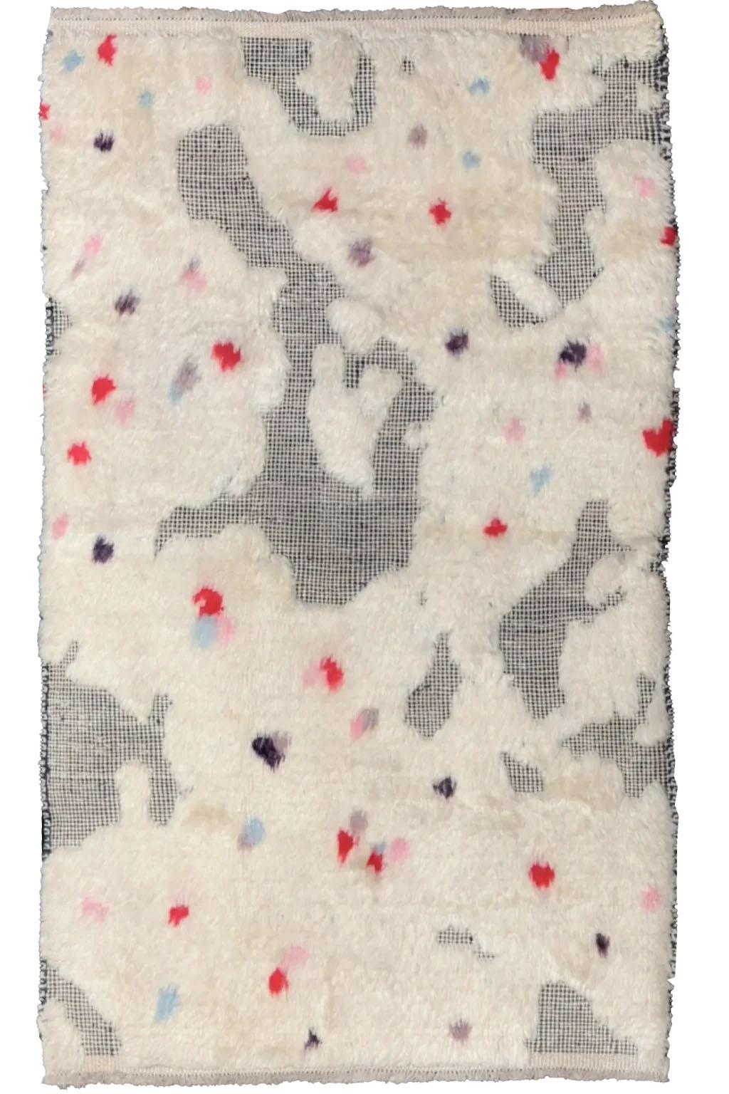 Alfombra Marroquí Afgana Small Design - Lana Marfil Rojo - 93597 en venta 8