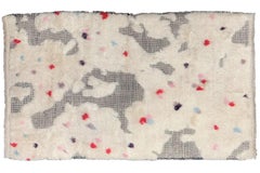 Afghanistan Moroccan Small Rug - Wool Ivory Red Design