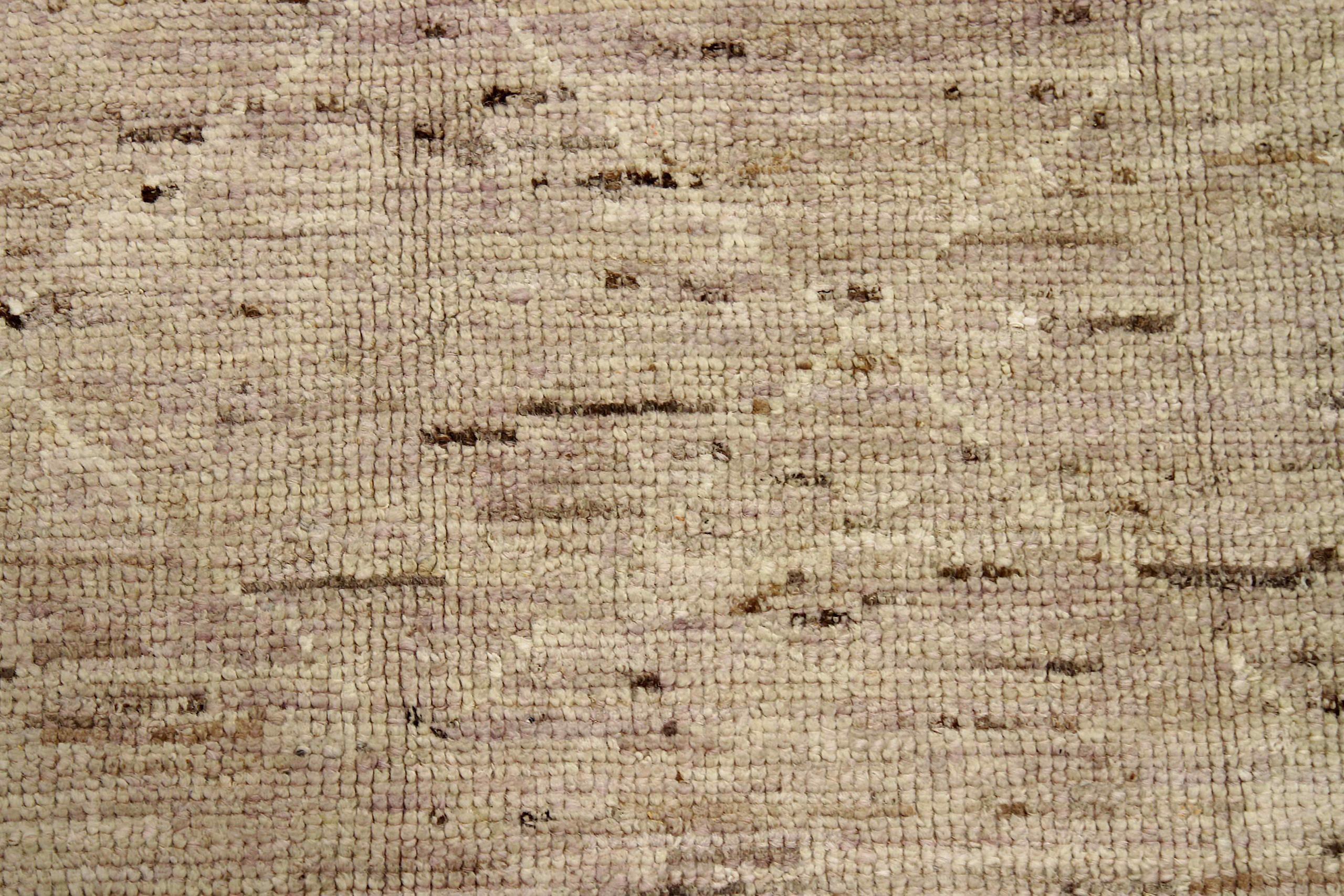 Afghanistan Moroccan Square Area Rugs Circa 1990 - Wool Ivory Purpel - 90403 For Sale 1