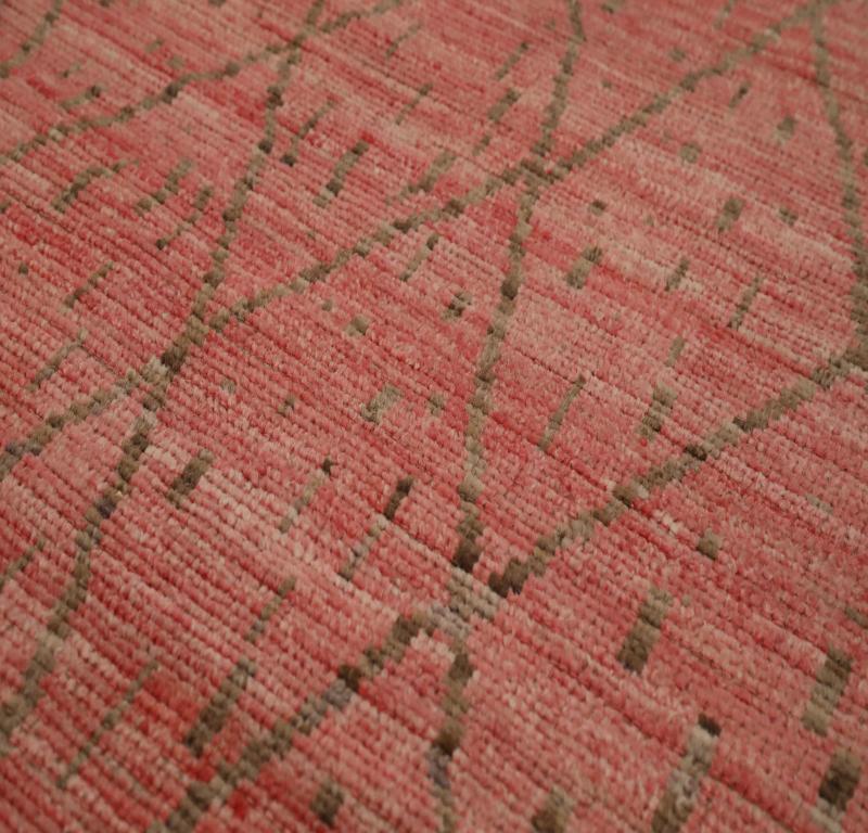Afghanistan Marokkanisch - Wolle Braun Rosa Rot Design - 98500 (Stammeskunst) im Angebot