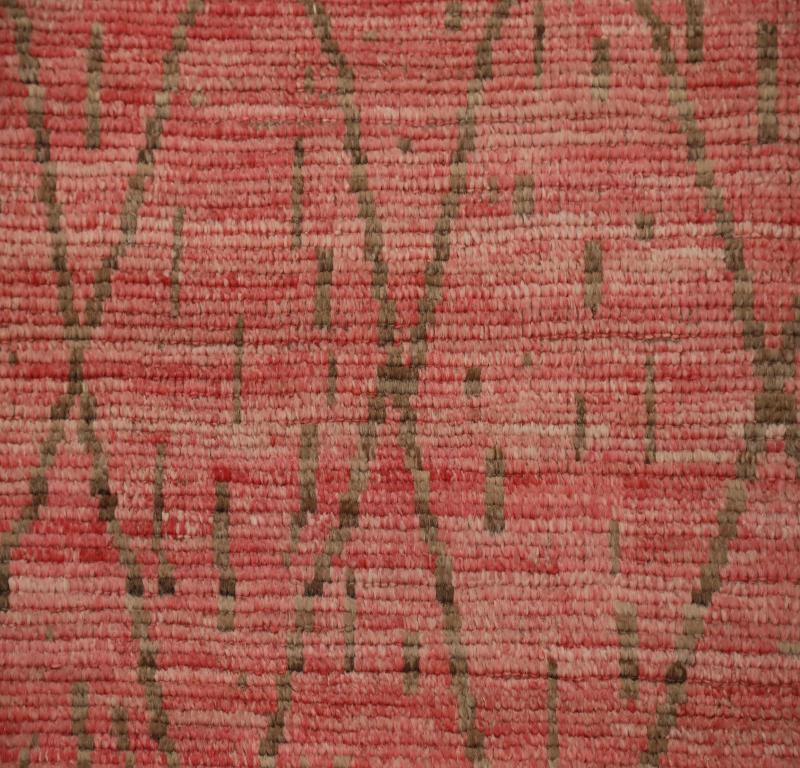 Afghanistan Marokkanisch - Wolle Braun Rosa Rot Design - 98500 (Handgewebt) im Angebot