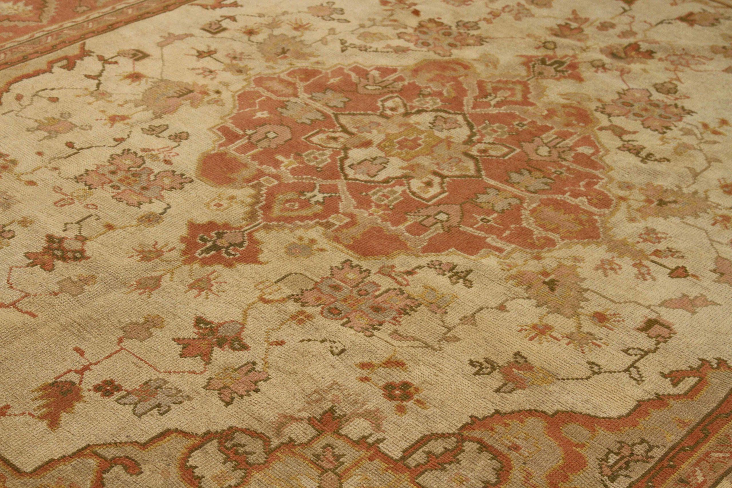 Afganistán Oushak Alfombras - Lana Marfil Rosa 10560 Tribal en venta