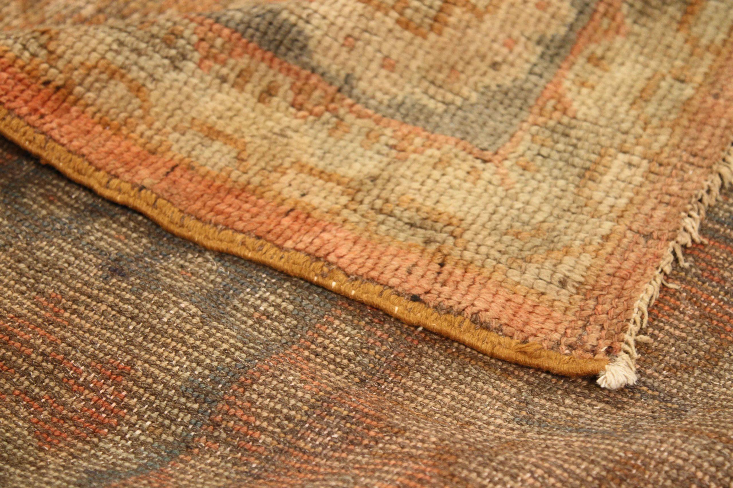 Afghanistan Oushak Area Rugs CIRCA 1910 - Wolle Brown Red Terracotta 72541 im Zustand „Hervorragend“ im Angebot in Dallas, TX