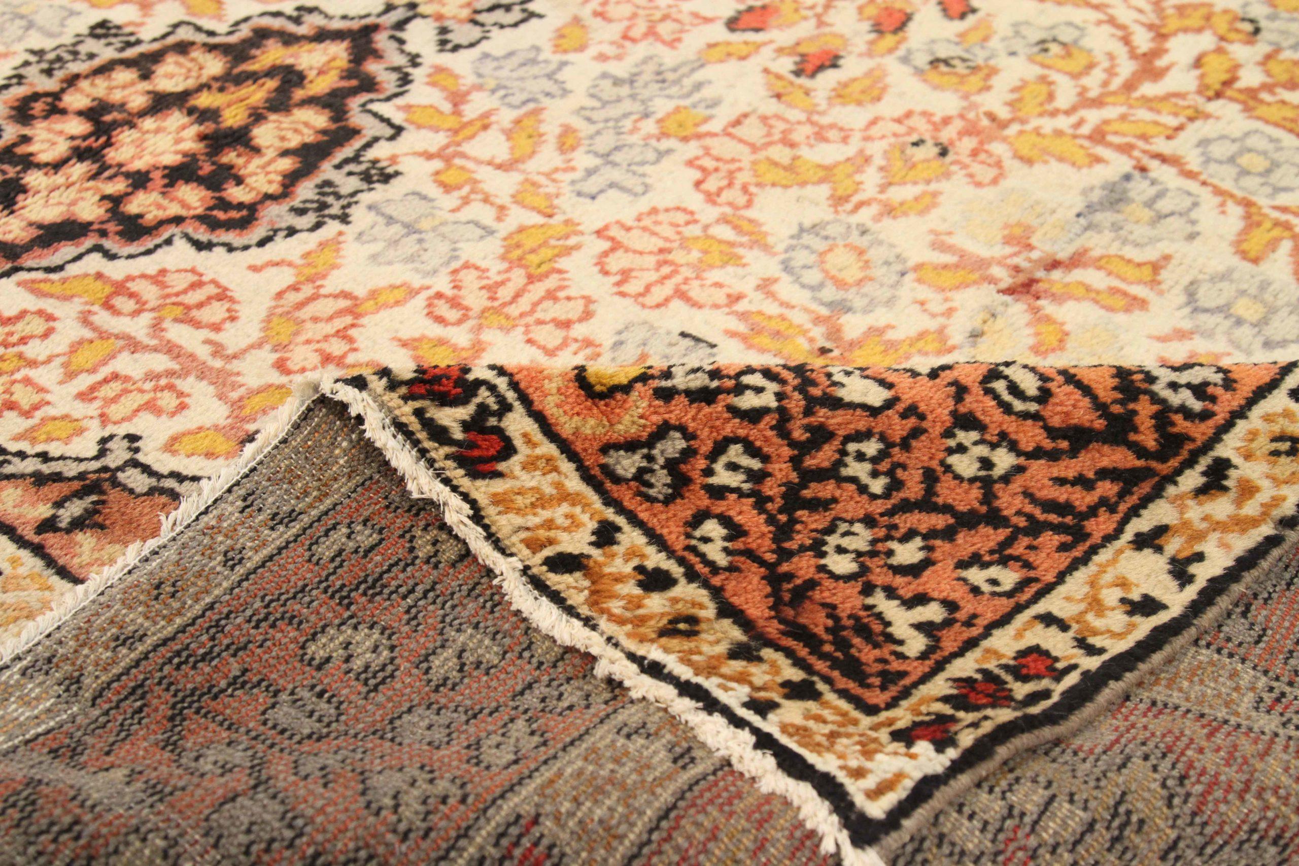 Afghanistan Oushak-Teppiche Circa 1910 - Wolle Grün Elfenbein Rot 71832 im Zustand „Hervorragend“ im Angebot in Dallas, TX