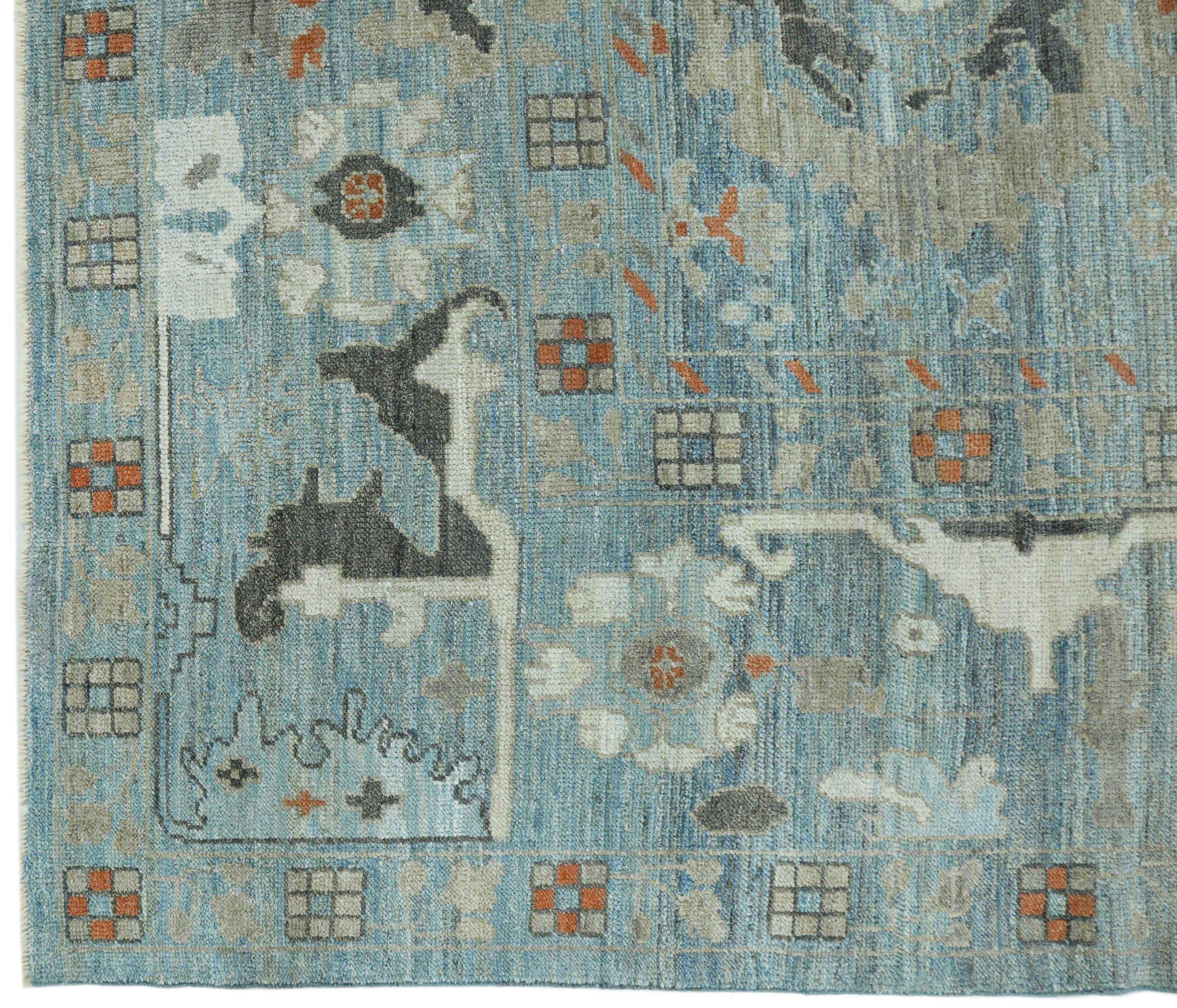 XX secolo Tappeti Afghanistan Oushak Circa 1990 - Lana Nero Blu Avorio Design - 90752 in vendita