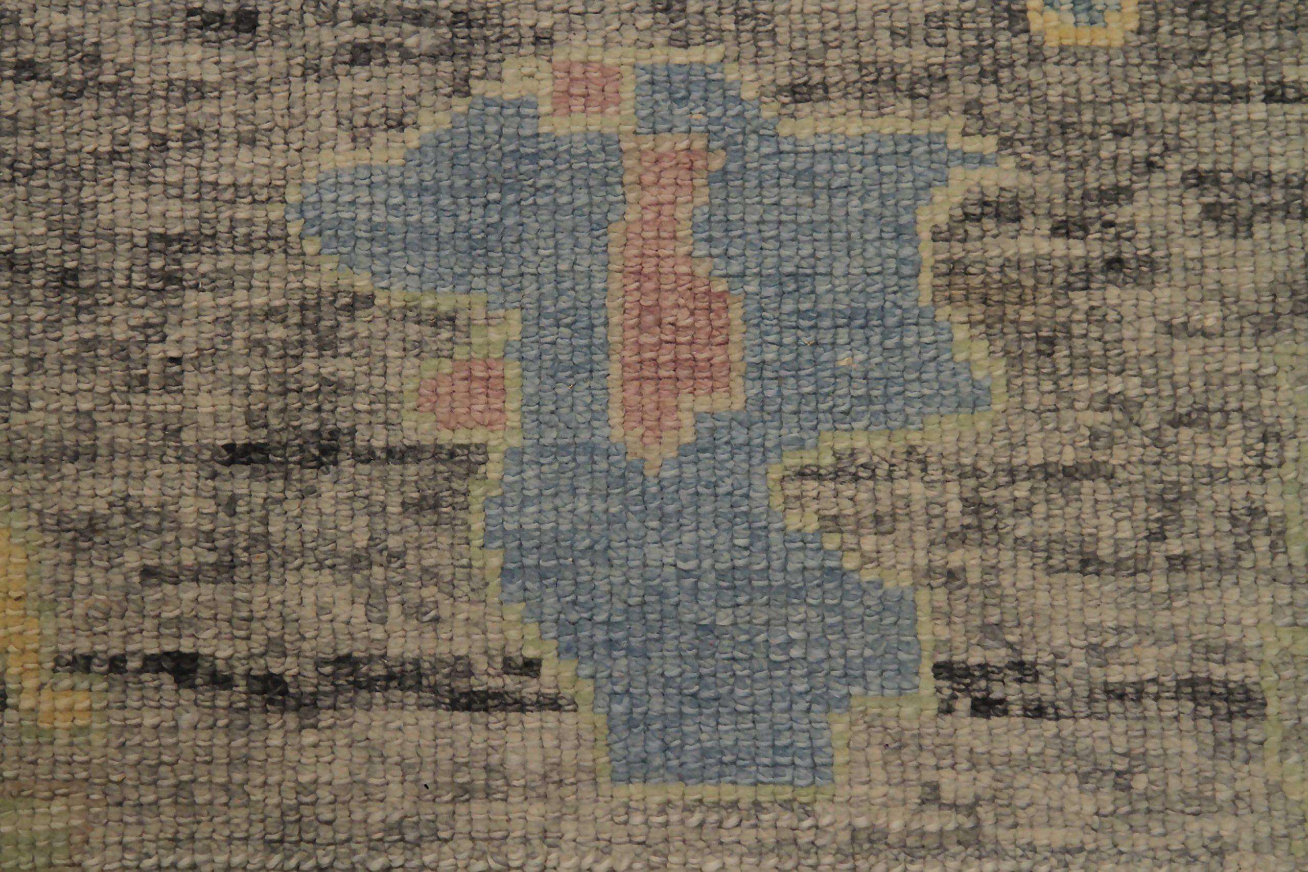 Afghanistan Tapis Oushak Circa 1990 - Laine Bleu Brown Rose Jaune - 90663 en vente 1