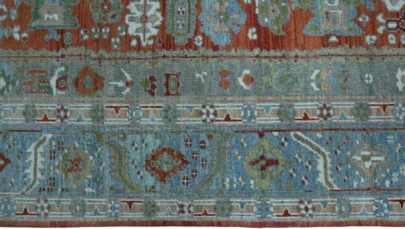 Afghanistan Oushak-Teppiche Circa 1990 - Wolle Blau Elfenbein Rot Design - 91730 (Afghanisch) im Angebot