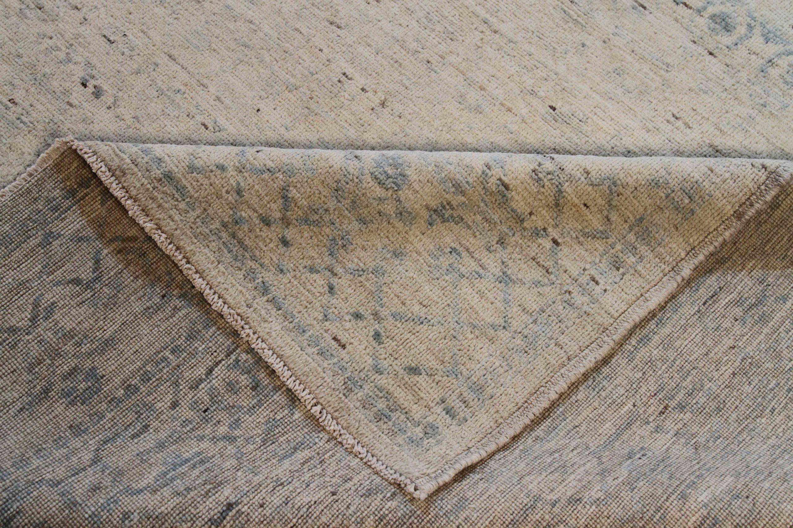 Tappeti dell'Afghanistan Oushak Circa 1990 - Lana Blu Avorio Taupe 70697 In condizioni ottime in vendita a Dallas, TX