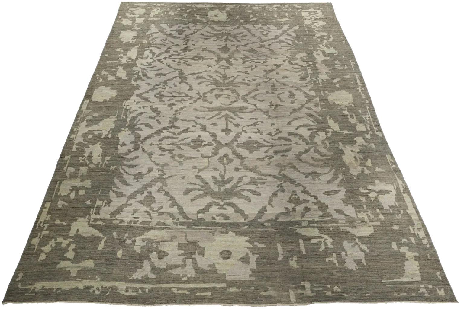 Tessuto a mano Tappeti Afghanistan Oushak Circa 1990 - Lana Marrone Avorio Design - 90728 in vendita