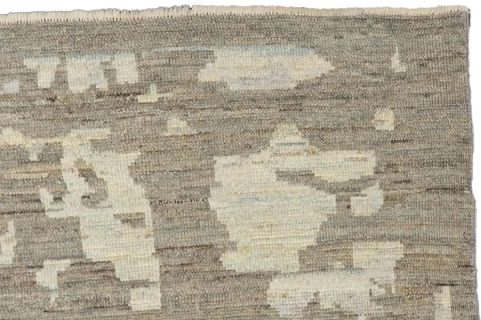 XX secolo Tappeti Afghanistan Oushak Circa 1990 - Lana Marrone Avorio Design - 90728 in vendita