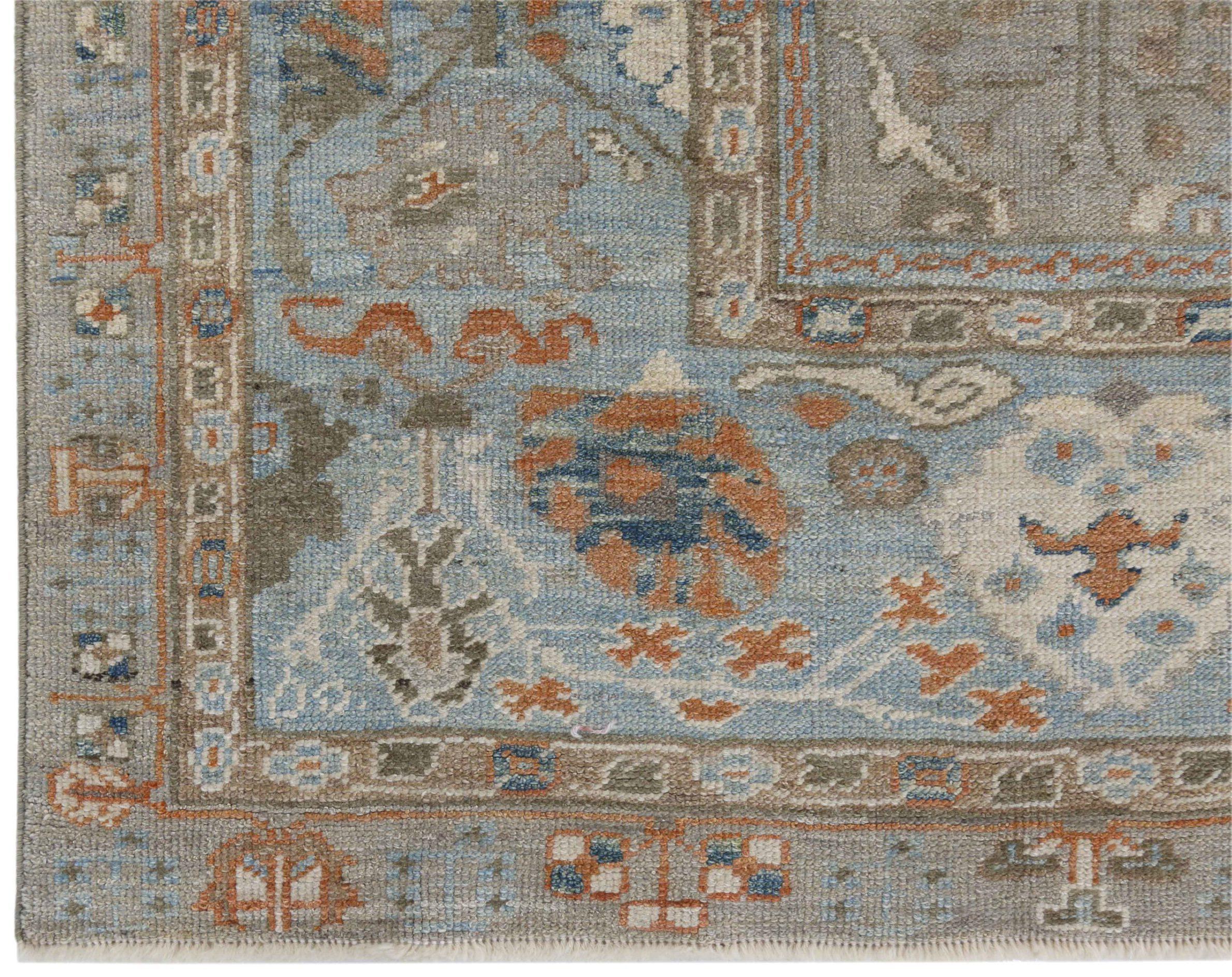 Afghanistan Oushak-Teppiche Circa 1990 - Wolle Elfenbein Rot Taupe Design - 90738 (Afghanisch) im Angebot