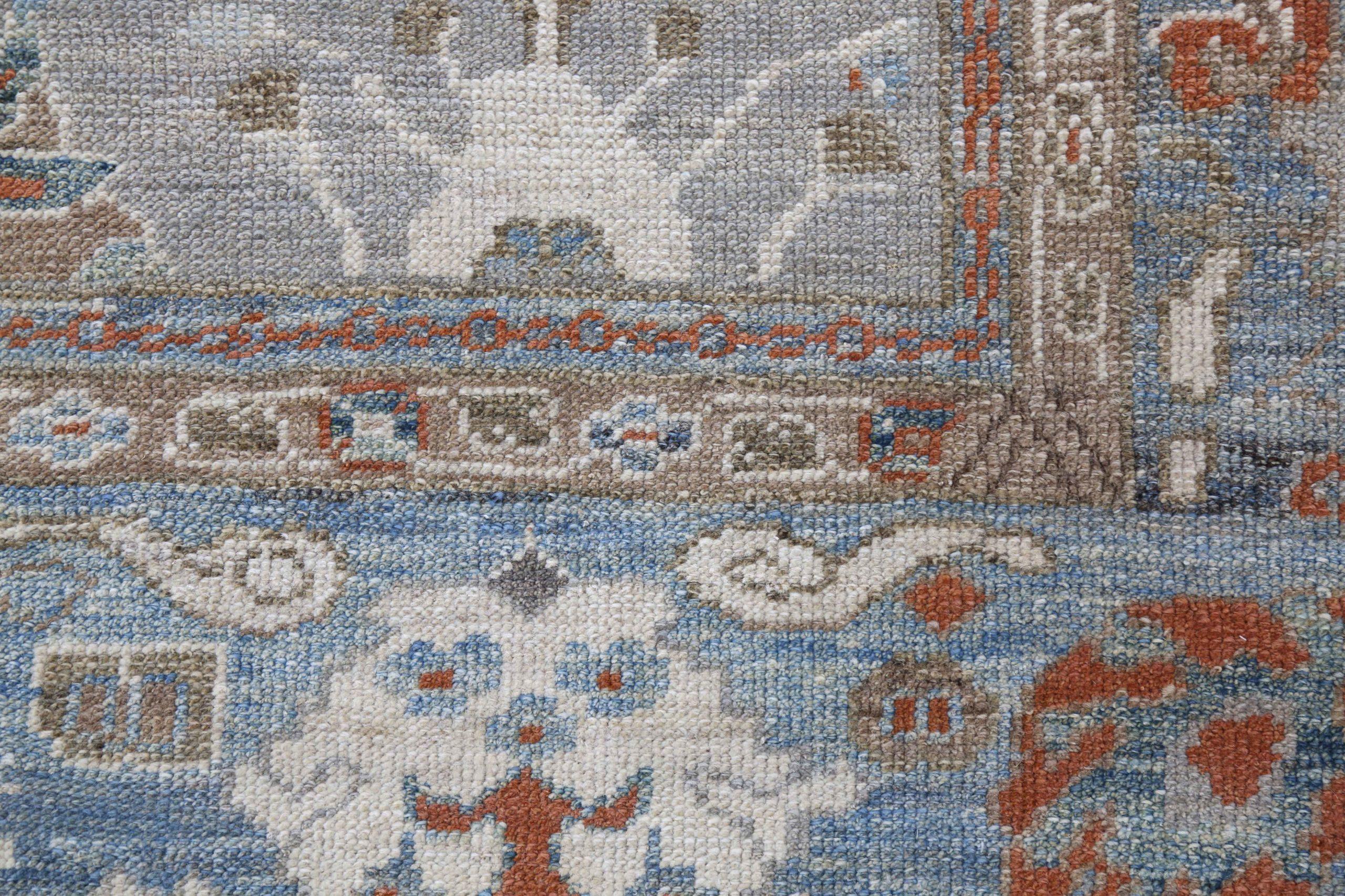 Afghanistan Oushak-Teppiche Circa 1990 - Wolle Elfenbein Rot Taupe Design - 90738 im Zustand „Hervorragend“ im Angebot in Dallas, TX