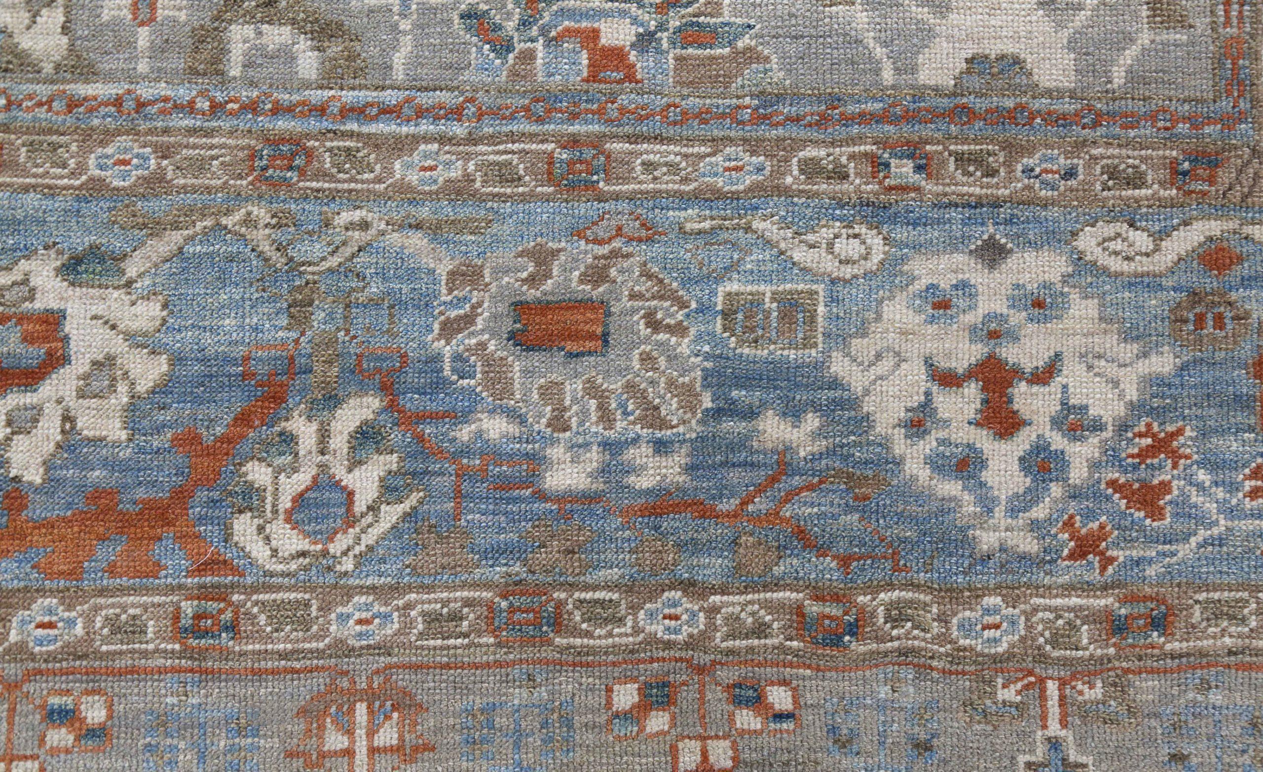 Afghanistan Oushak-Teppiche Circa 1990 - Wolle Elfenbein Rot Taupe Design - 90738 (20. Jahrhundert) im Angebot