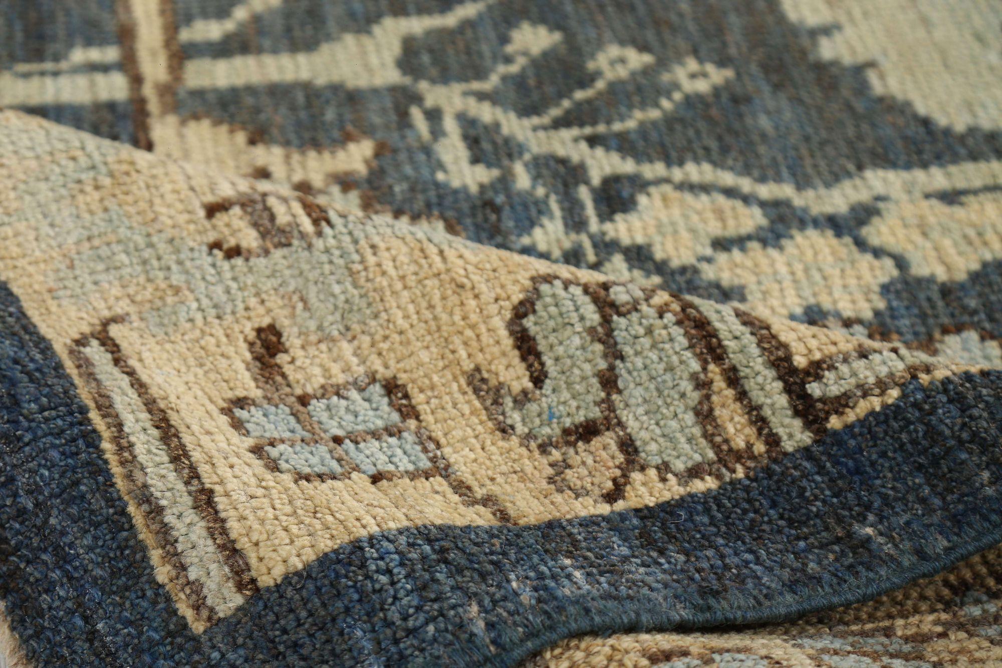 Turkey Oushak Area Rugs - Wool Black Design - 96126 In Excellent Condition For Sale In Dallas, TX