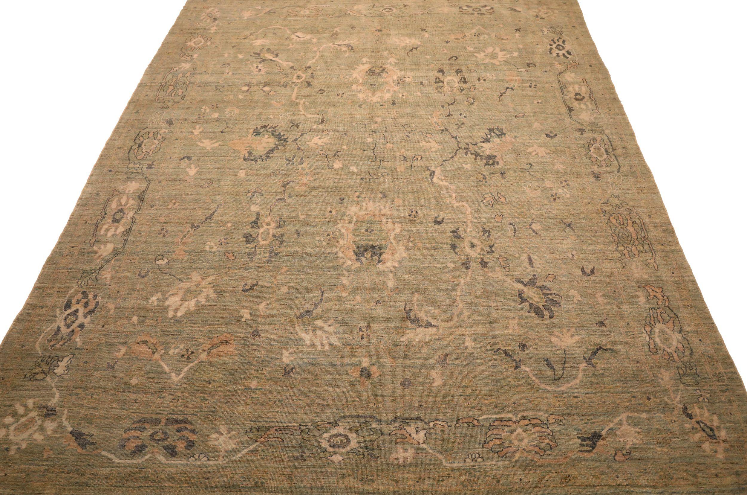 Scopri l'eleganza dell'Afghanistan Oushak con i tappeti per l'area CIRCA del 1990. Progettato con lana e blu-marrone-avorio, questo design esclusivo è perfetto per valorizzare il tuo spazio.