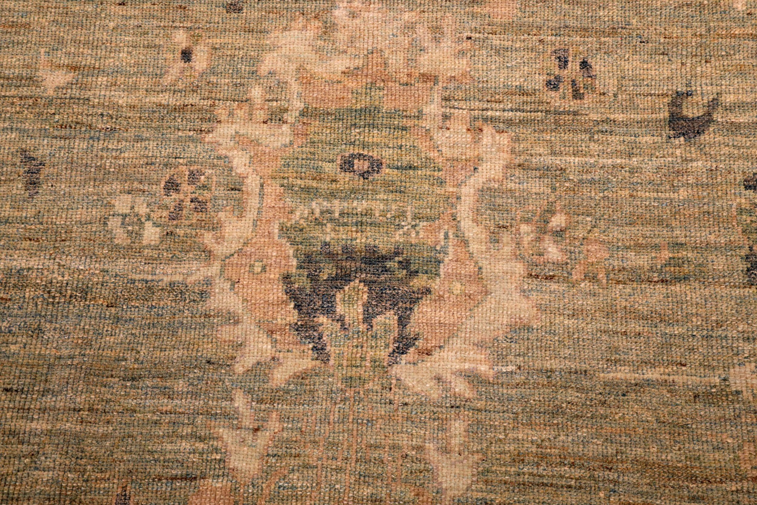 Afghano Tappeti Afghanistan Oushak - Disegno in lana blu marrone avorio - 94290 in vendita