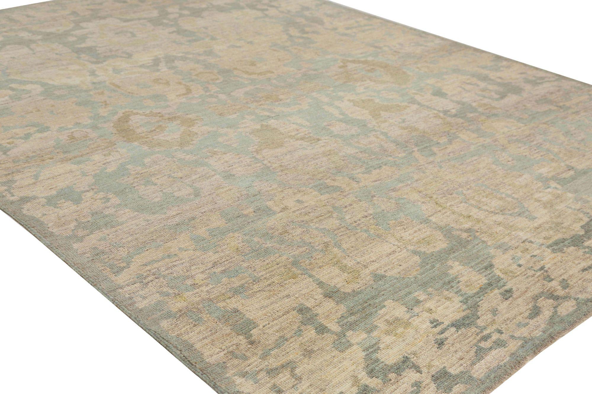 Tribal Tapis Afghanistan Design/One - Laine Bleu Brown Ivory Design - 95916 en vente