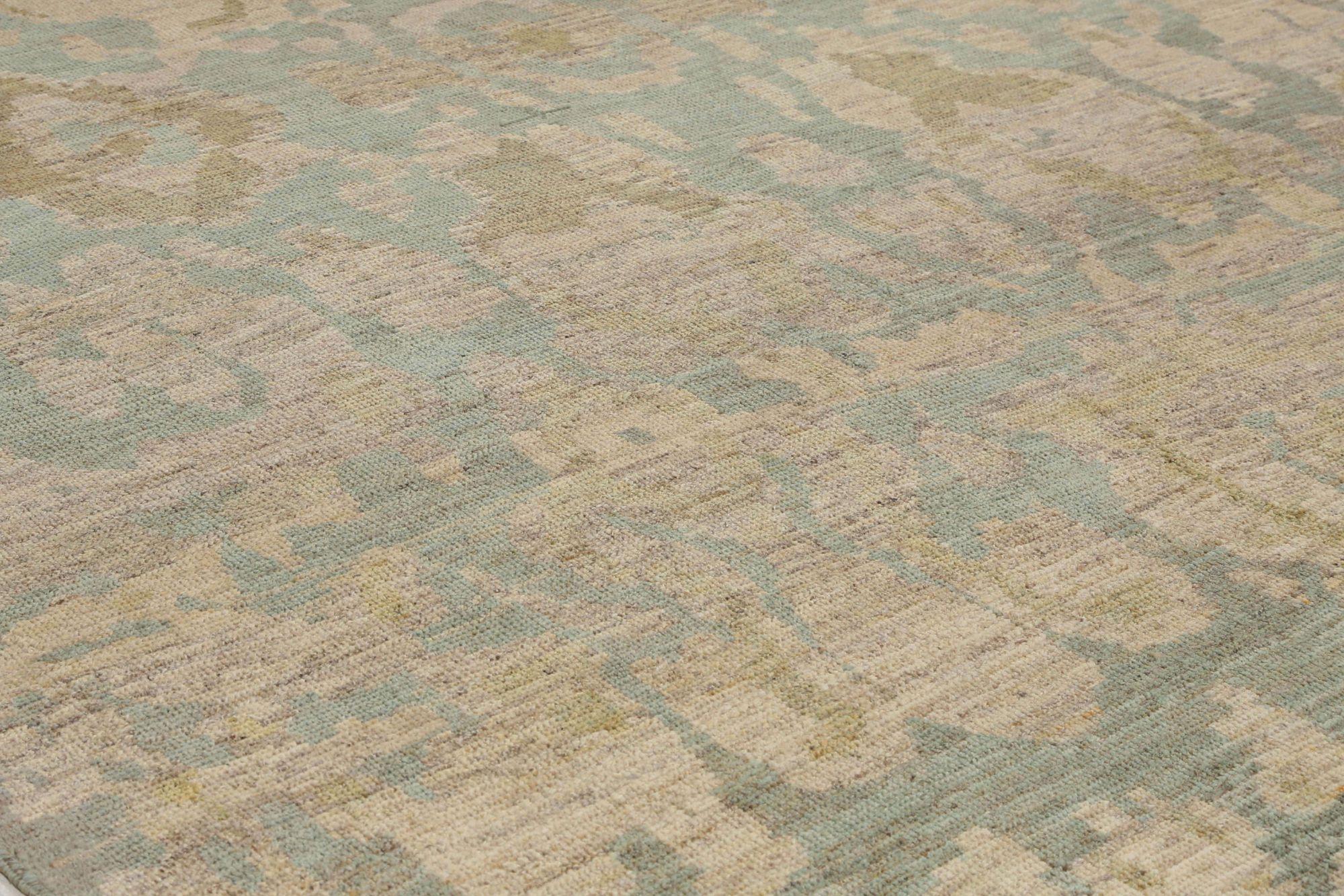 Noué à la main Tapis Afghanistan Design/One - Laine Bleu Brown Ivory Design - 95916 en vente