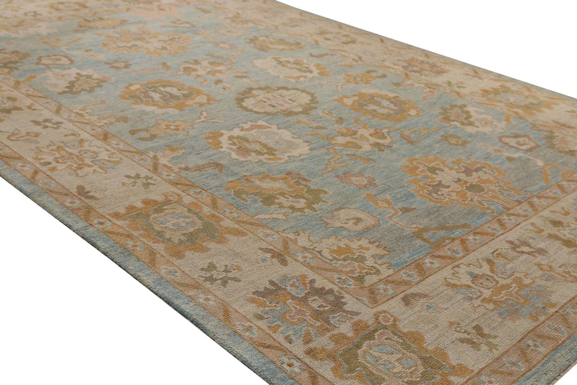 Afghanistan Oushak-Teppiche - Wollblau Design - 95897 (Stammeskunst) im Angebot
