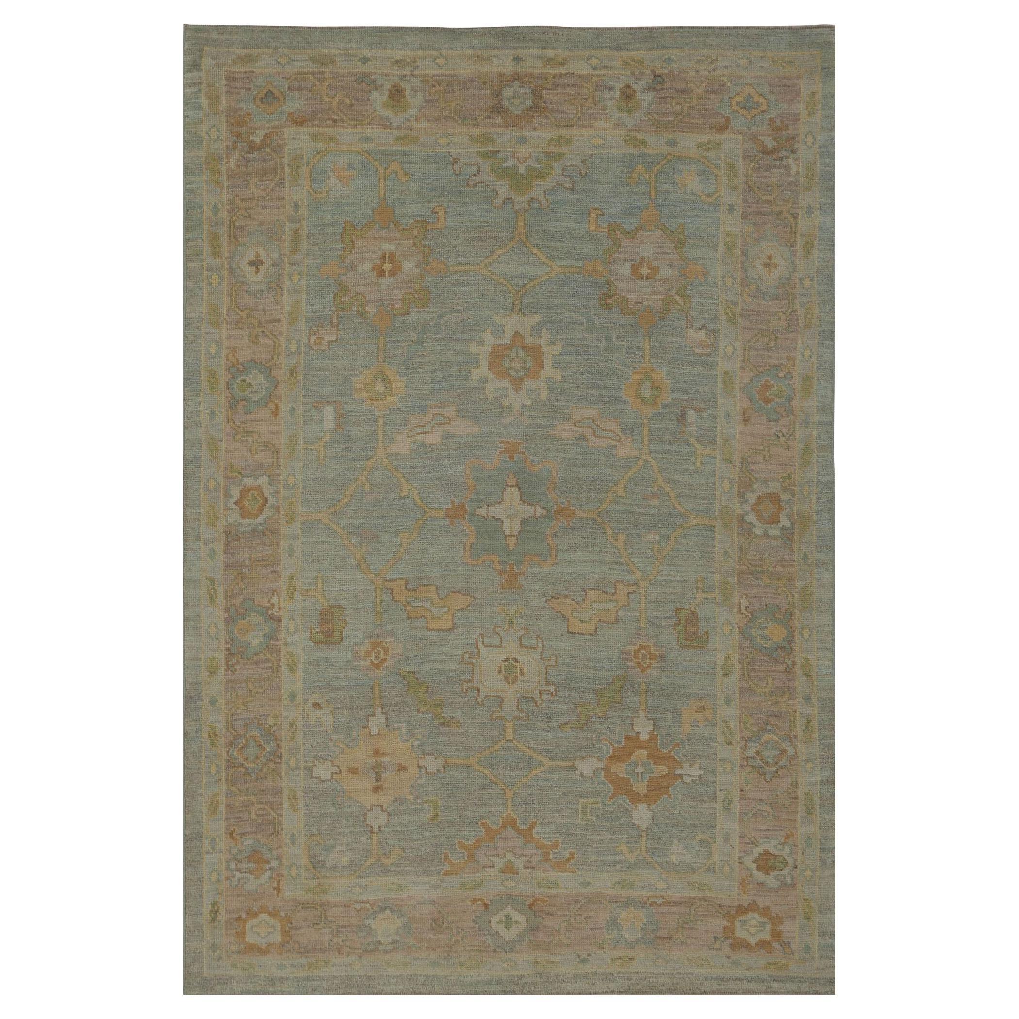 Afghanistan Oushak Area Rugs - Wool Blue Design - 96052