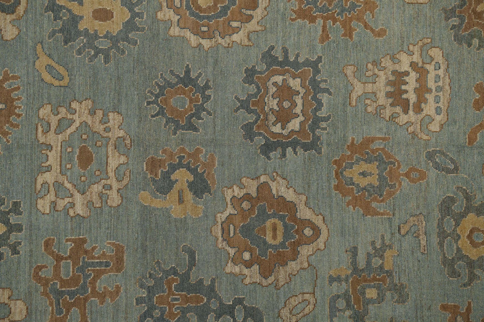 Afghanistan Oushak-Teppiche - Wollblau Design - 96153 (Afghanisch) im Angebot
