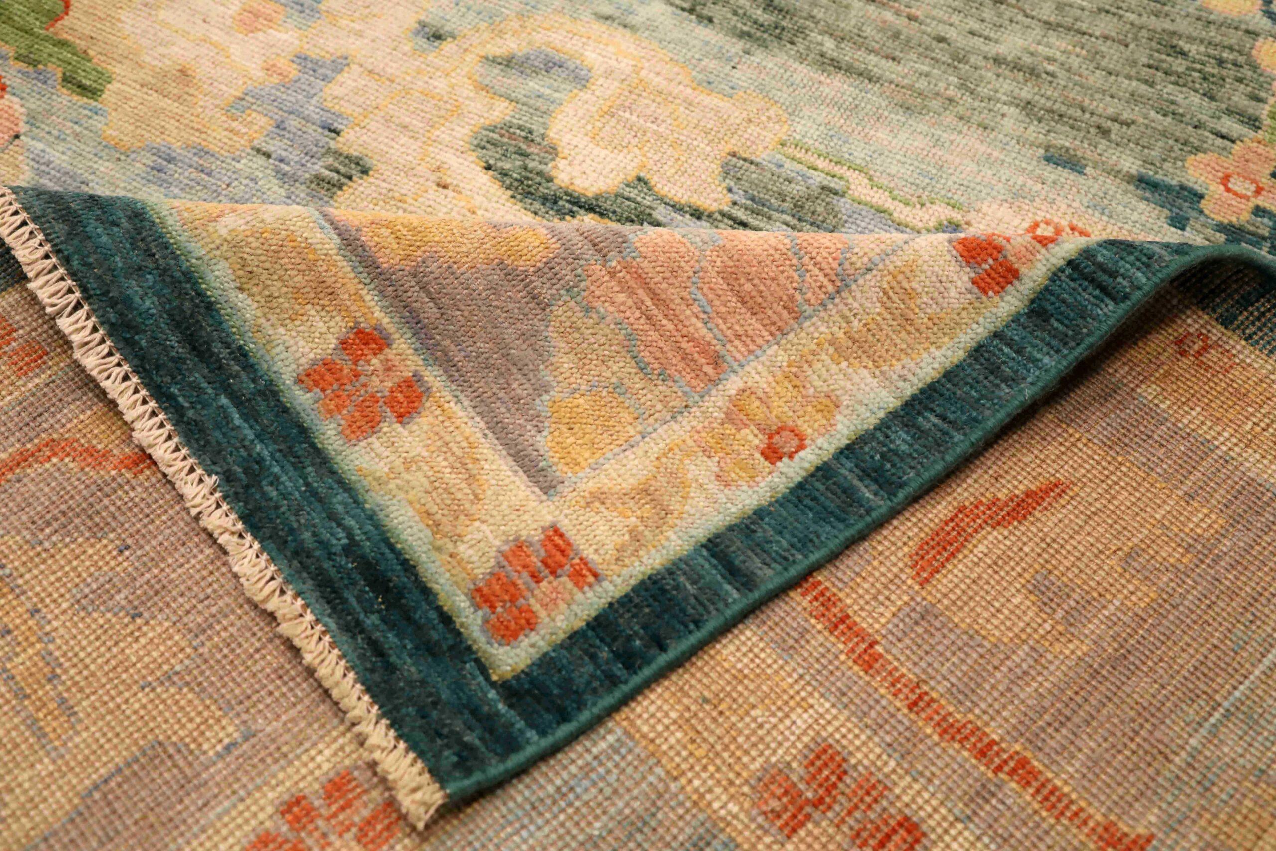 Afghanistan Oushak-Teppiche - Wollblau Design - 96435 (Stammeskunst) im Angebot