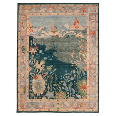 Tappeti Afghanistan Oushak - Disegno blu in lana - 96435