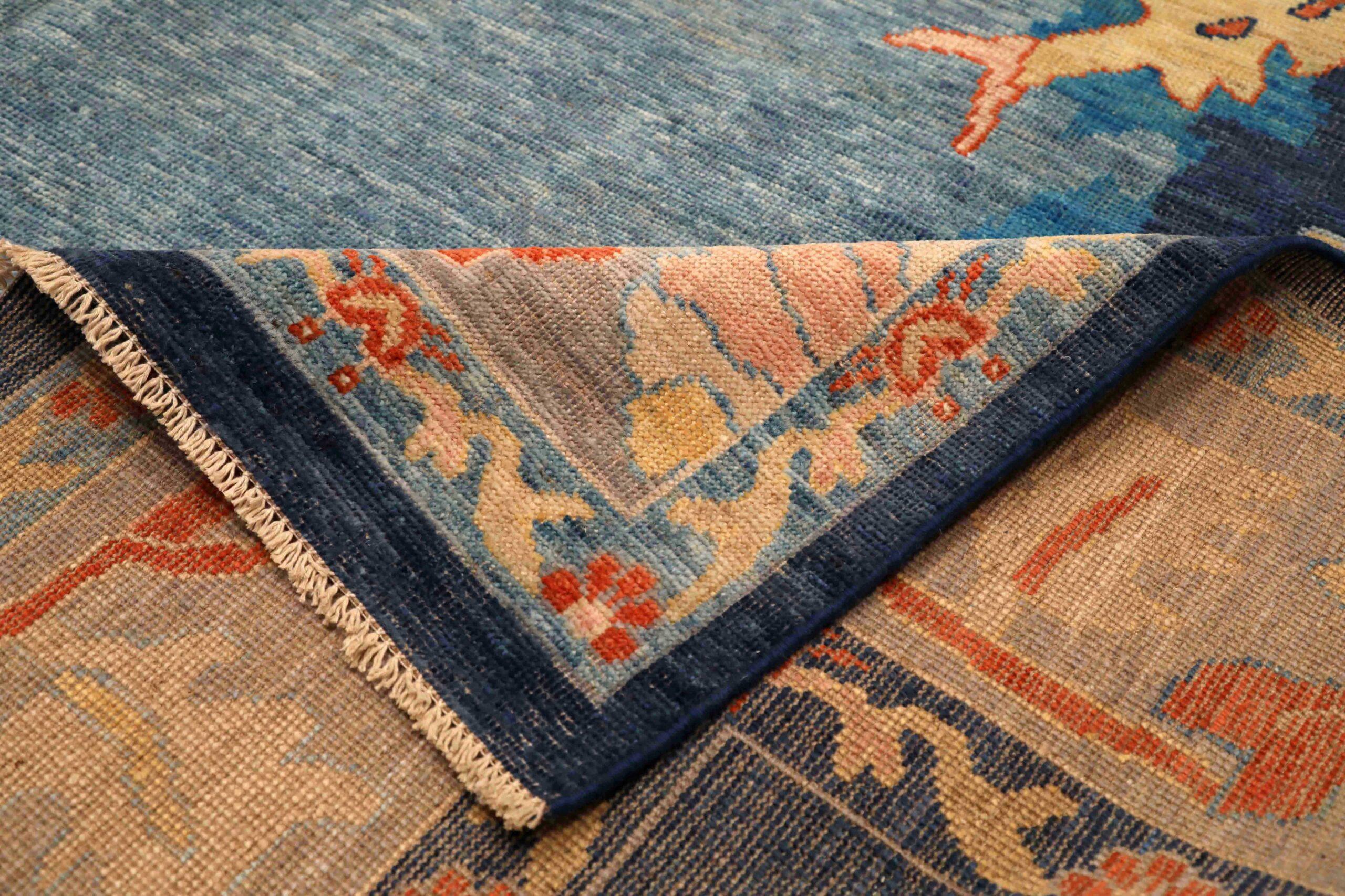 Tribale Tappeti Afghanistan Oushak - Disegno blu in lana - 96441 in vendita