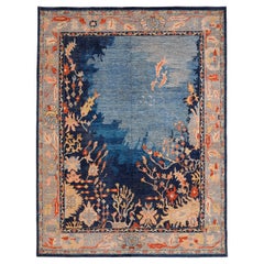 Tappeti Afghanistan Oushak - Disegno blu in lana - 96441