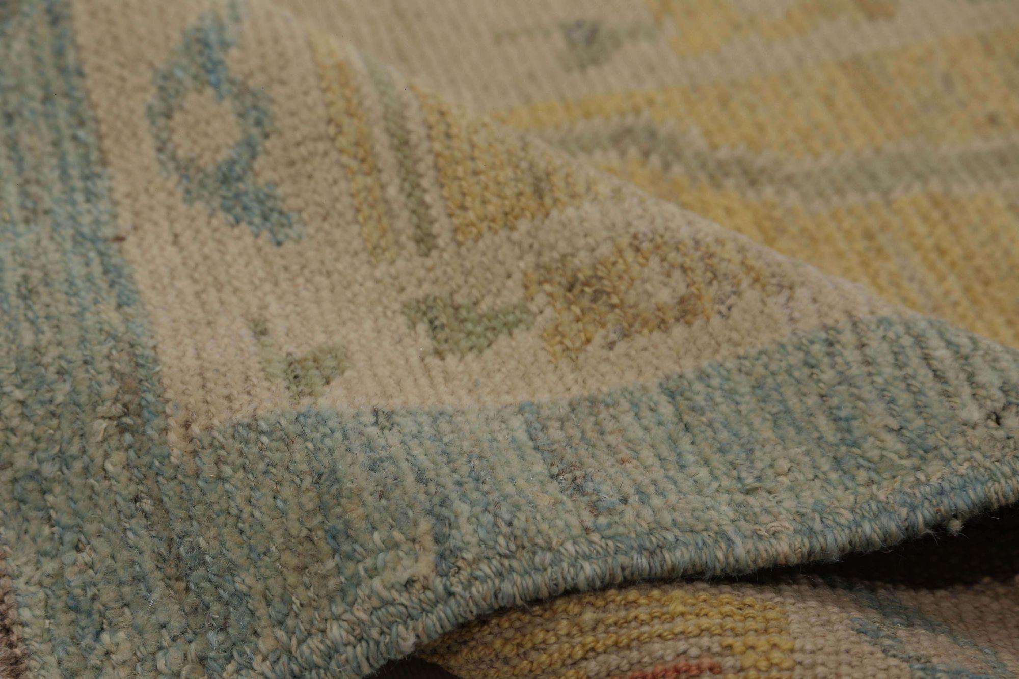 Oushak-Teppiche aus Afghanistan - Wolle in Blau und Grau mit Design - 96040 (Afghanisch) im Angebot