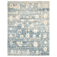 Tappeti Afghanistan Oushak - Disegno in lana blu avorio - 92868
